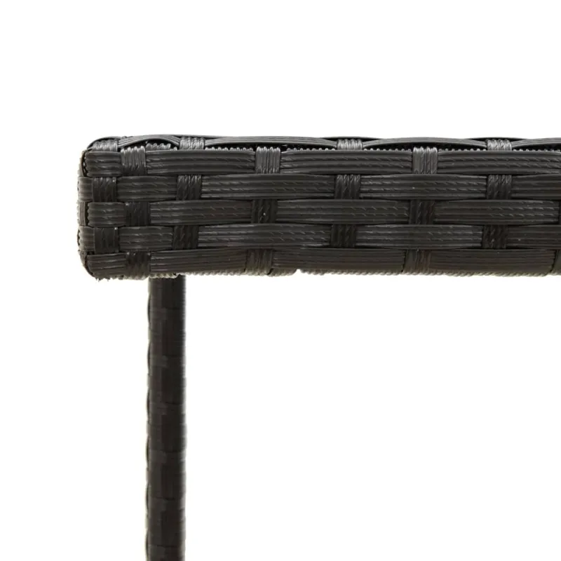 Sodo pöytätaso, musta, 109x107x74 cm, polyrattana ja lasi