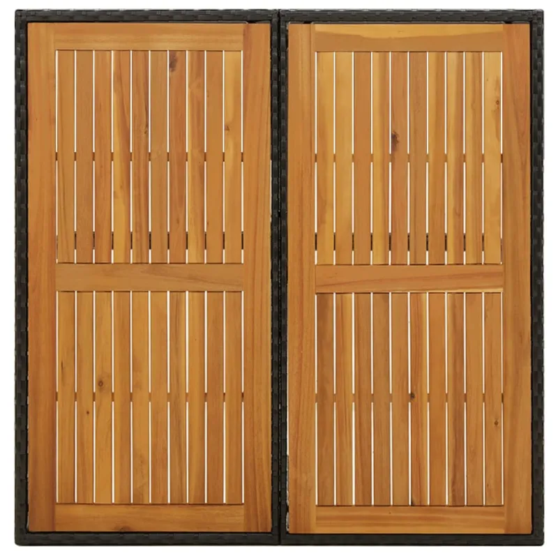 Sodo pöytätaso, musta, 109x107x74cm, polyrattana ja akasia