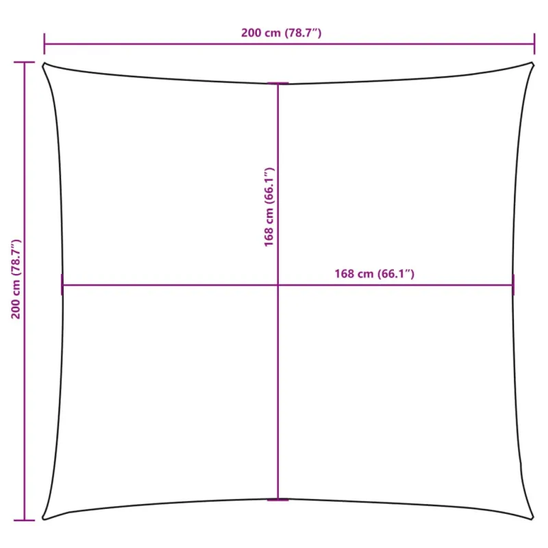 Uždanga nuo saulės, taupe, 2x2m, oksfordo audinys, kvadratinė
