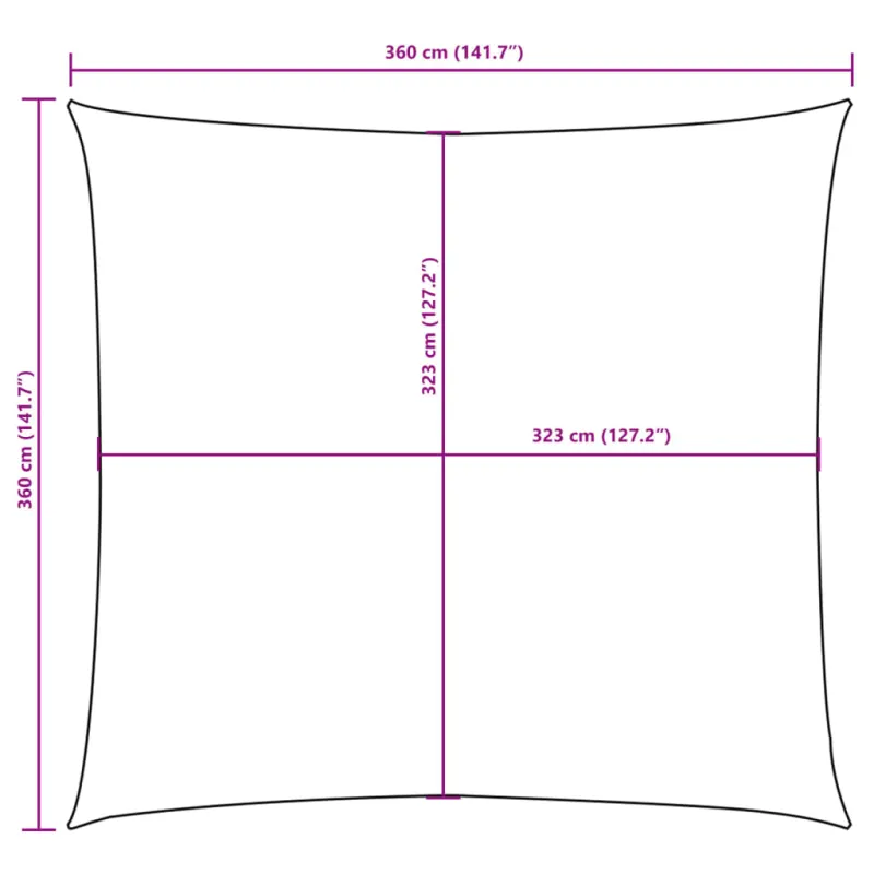 Uždanga nuo saulės, taupe, 3,6x3,6m, oksfordo audinys