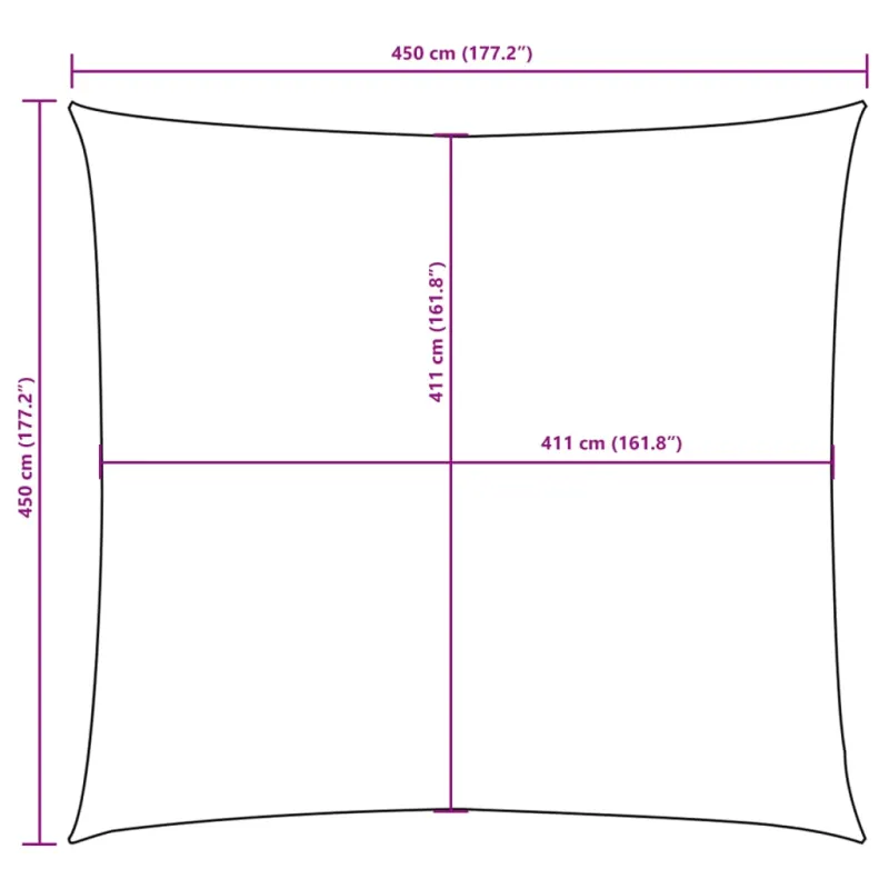 Uždanga nuo saulės, taupe, 4,5x4,5m, oksfordo audinys
