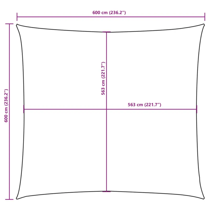 Uždanga nuo saulės, taupe, 6x6m, oksfordo audinys, kvadratinė