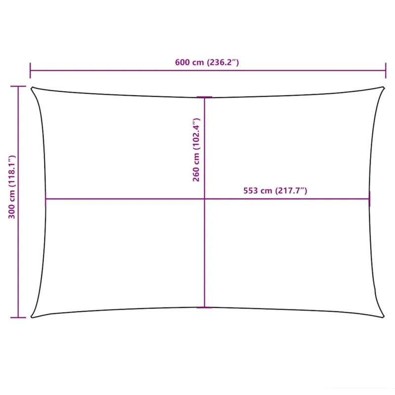 Uždanga nuo saulės, taupe, 3x6m, oksfordo audinys, stačiakampė