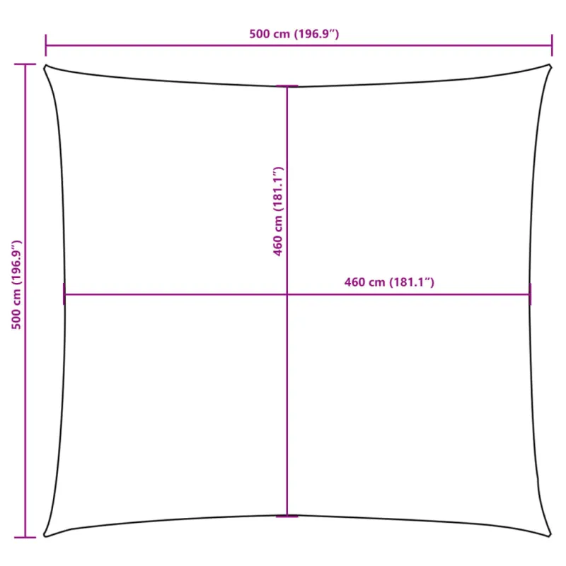 Uždanga nuo saulės, mėlyna, 5x5m, oksfordo audinys, kvadratinė