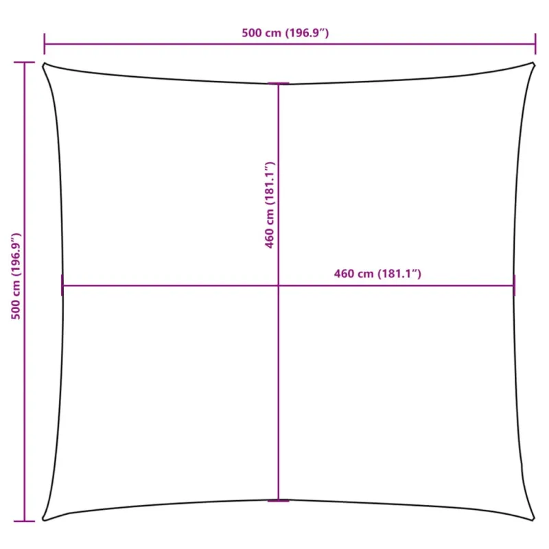 Uždanga nuo saulės, geltona, 5x5m, oksfordo audinys, kvadratinė