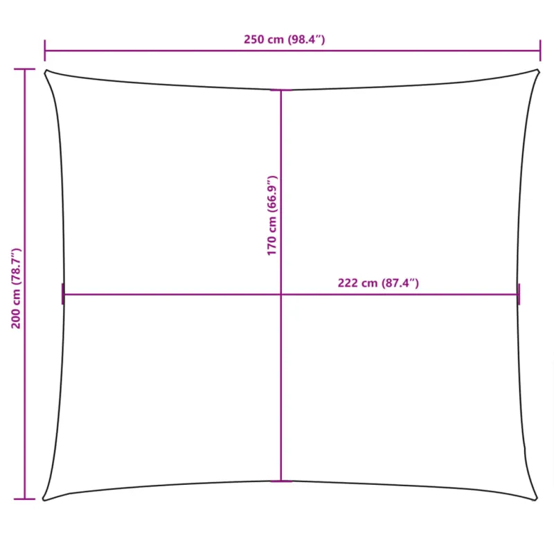 Burė nuo saulės, geltona, 2x2,5m, oksfordo audinys, stačiakampė
