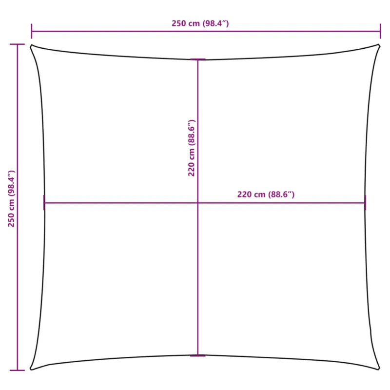 Uždanga nuo saulės, raudona, 2,5x2,5m, oksfordo audinys