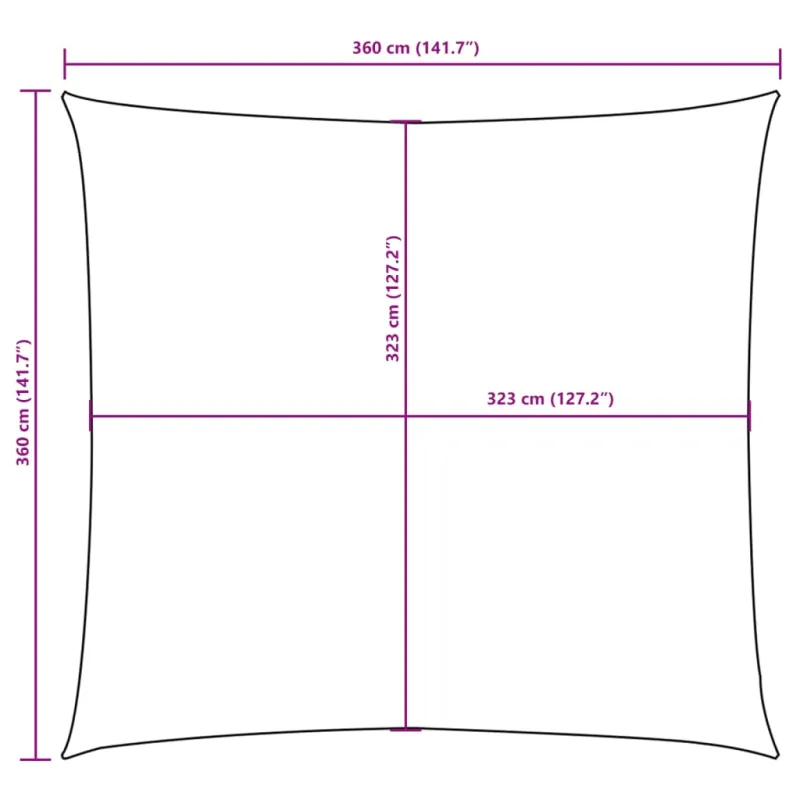 Uždanga nuo saulės, raudona, 3,6x3,6m, oksfordo audinys