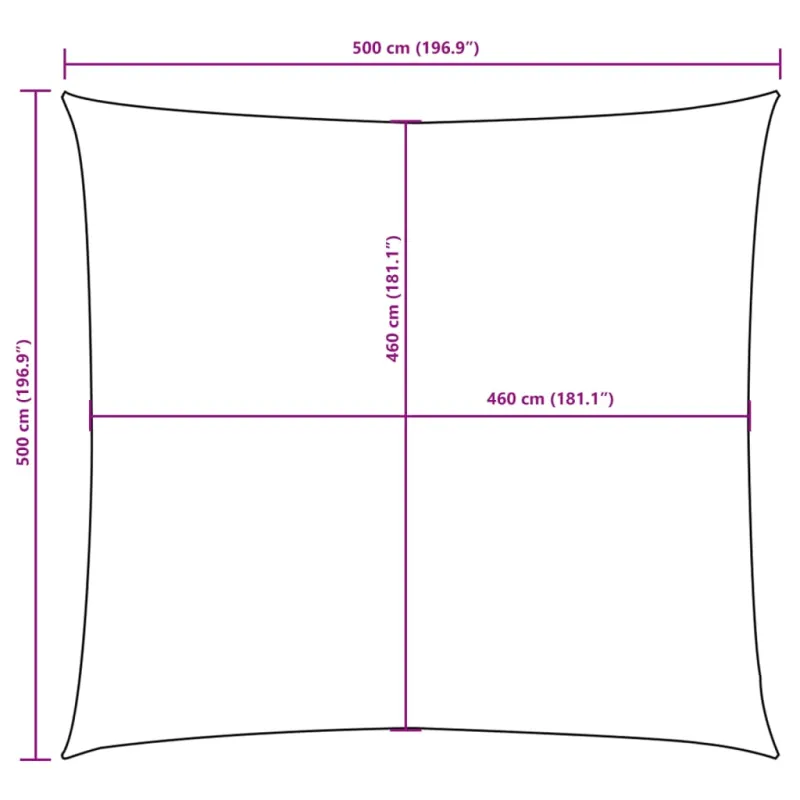 Uždanga nuo saulės, raudona, 5x5m, oksfordo audinys, kvadratinė