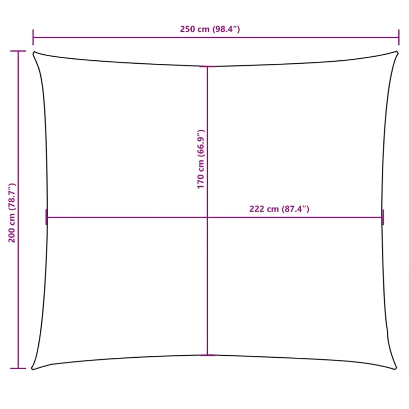 Burė nuo saulės, raudona, 2x2,5m, oksfordo audinys, stačiakampė