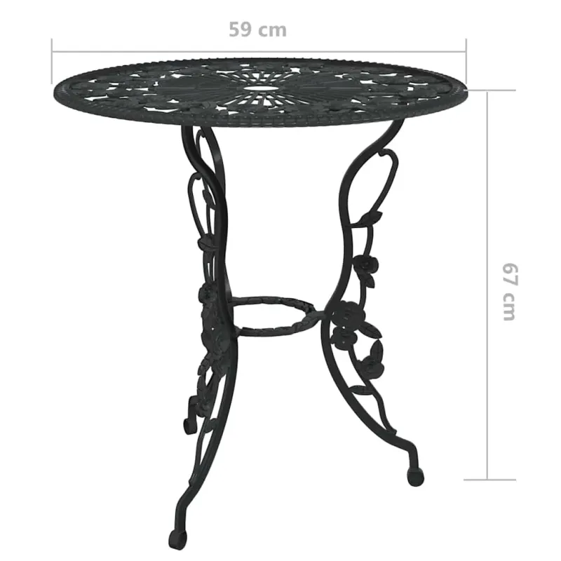 Bistrokalustesarja, 3-osaa, musta, kiiltävä alumiini