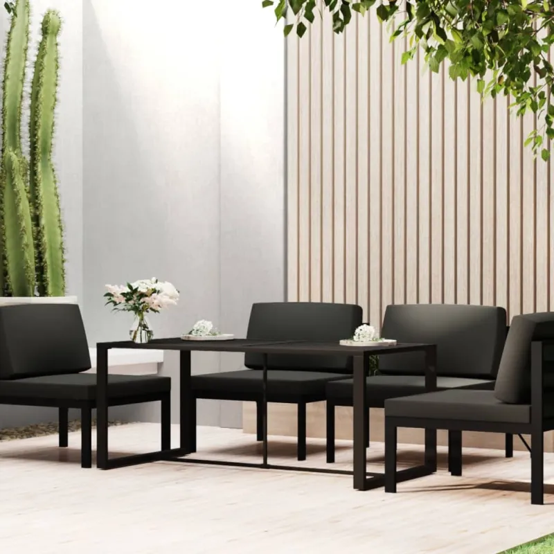 Lauko ruokailupöytä, antrasiitti, 120x60x66cm, alumiini