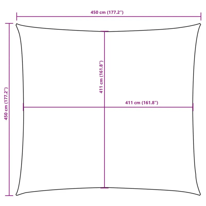 Uždanga nuo saulės, juoda, 4,5x4,5m, oksfordo audinys