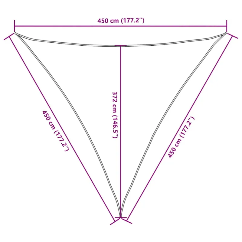 Uždanga nuo saulės, juoda, 4,5x4,5x4,5m, oksfordo audinys