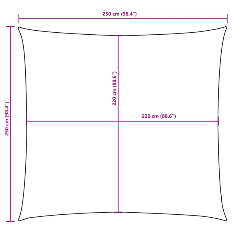 Uždanga nuo saulės, ruda, 2,5x2,5m, oksfordo audinys