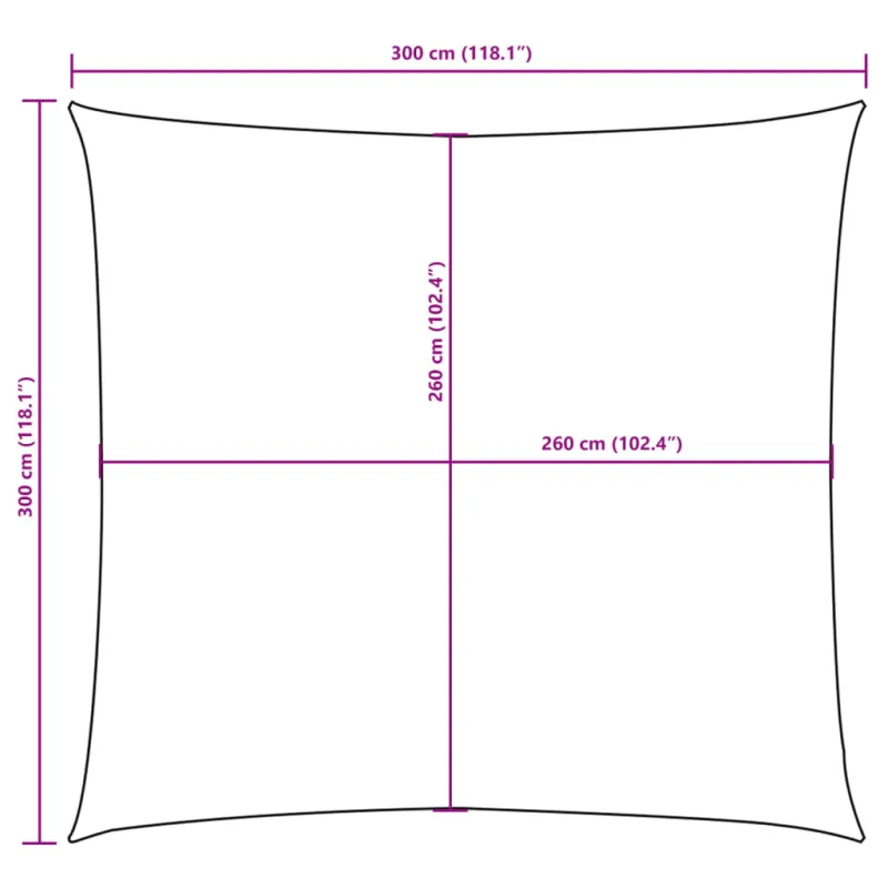 Uždanga nuo saulės, ruda, 3x3m, oksfordo audinys, kvadratinė