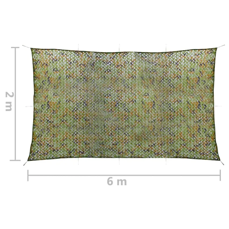 Kamufliažinis tinklas su laikymo krepšiu, žalios spalvos, 2x6m