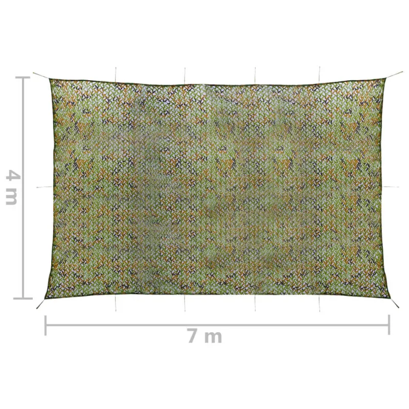 Kamufliažinis tinklas su laikymo krepšiu, žalios spalvos, 4x7m