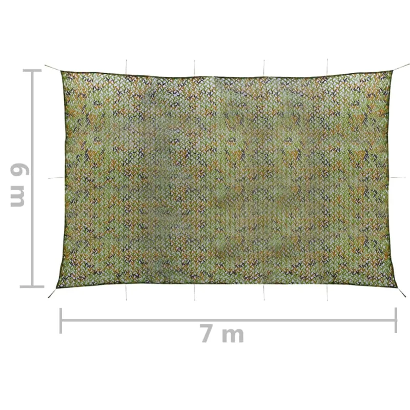 Kamufliažinis tinklas su laikymo krepšiu, žalios spalvos, 6x7m