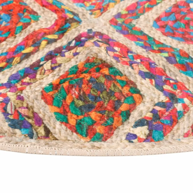 Kilimas, spalvotas, 120cm skersmens, plaunamas