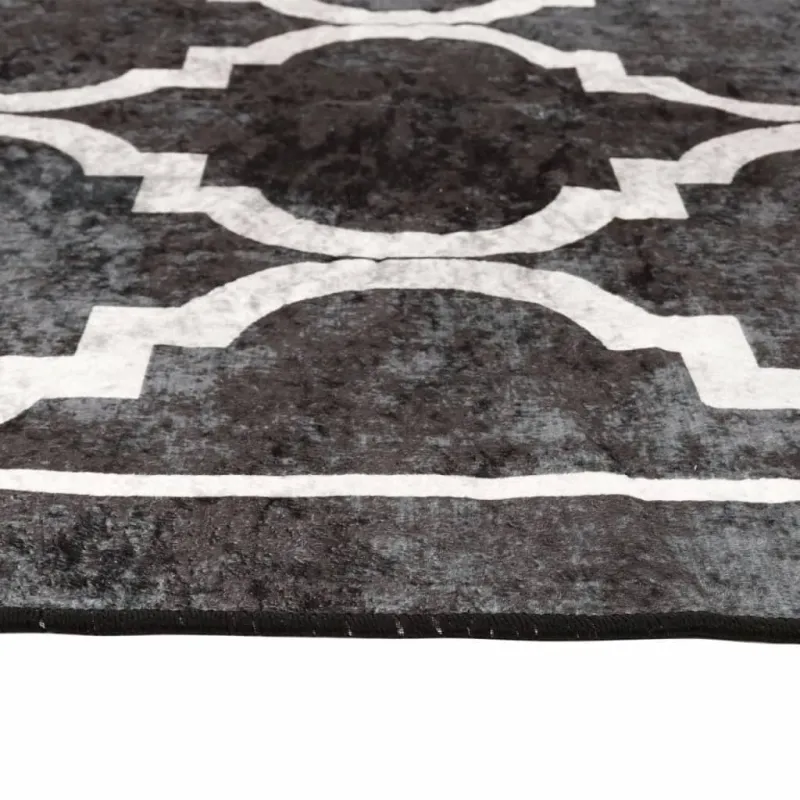 Kilimas, juodas ir baltas, 80x150 cm, plaunamas