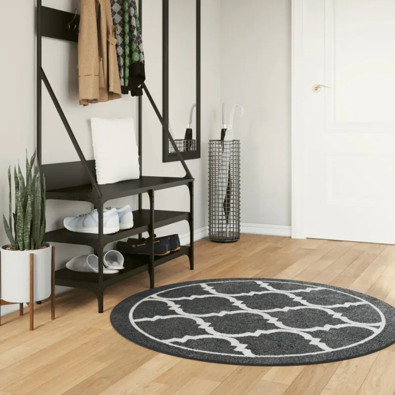 Kilimas, juodas ir baltas, 120 cm, plaunamas