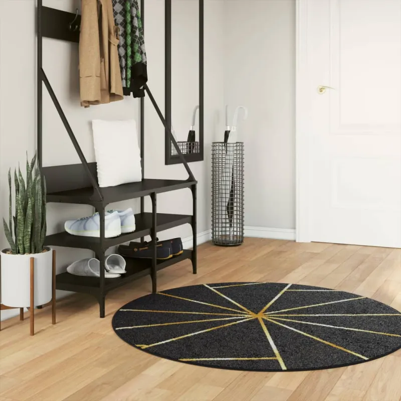 Kilimas, juodas ir auksinis, 120cm, plaunamas
