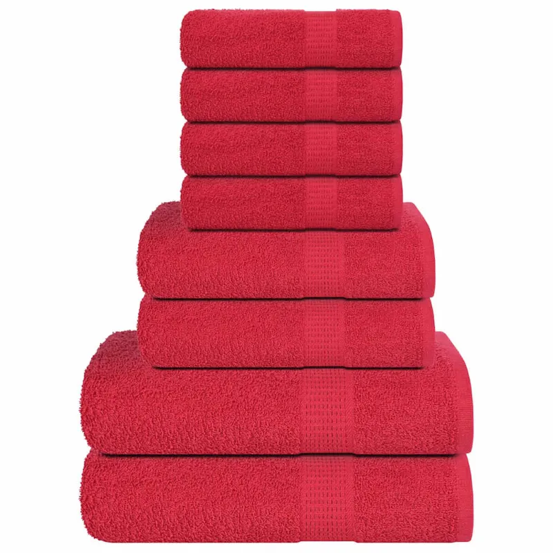 8 dalių rankšluosčių komplektas FROGN raudonas, 360 g/m²