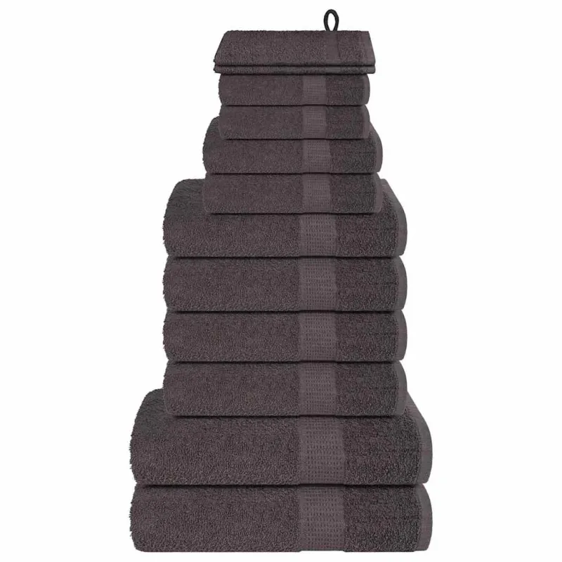12 dalių rankšluosčių komplektas FROGN antracito spalvos, 360 g/m²