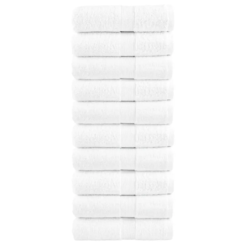 Aukščiausios kokybės rankšluosčiai, SOLUND, 10 vnt., balti, 30 x 30 cm, 600 g/m²