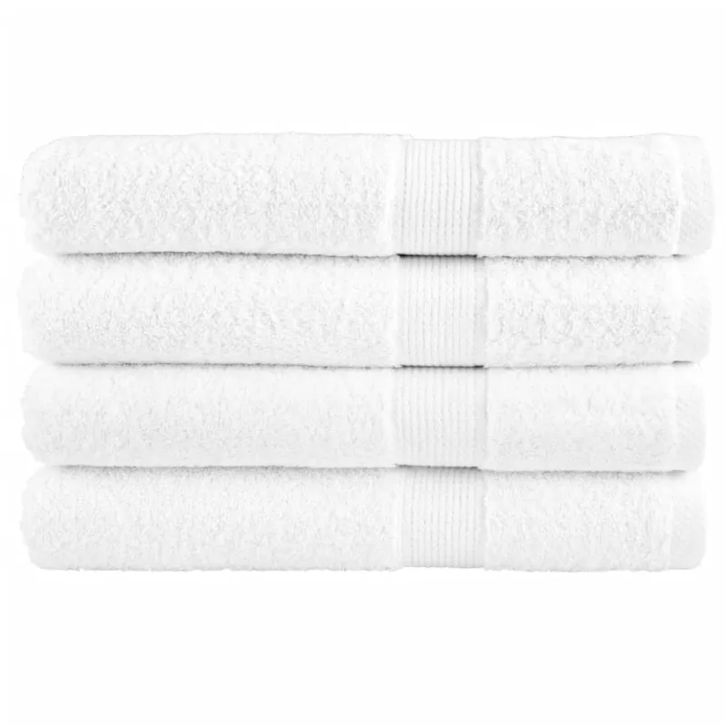 Pirties rankšluosčiai, SOLUND, 4vnt., balti, 80x200cm, 600g/m²