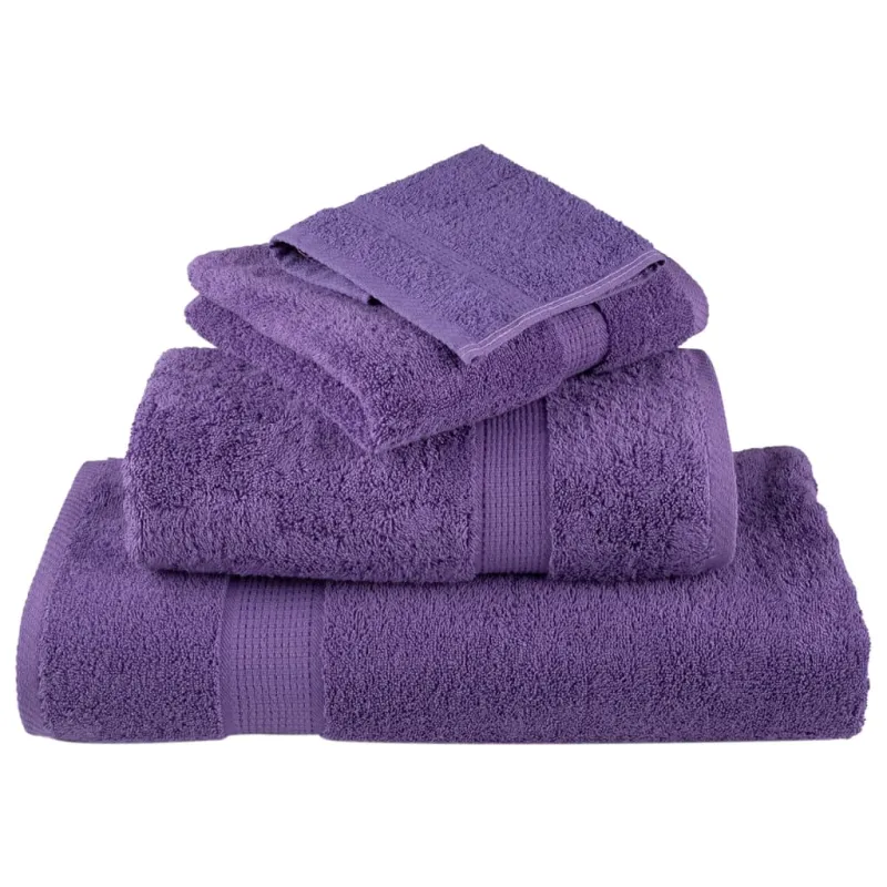 Dušo rankšluosčiai SOLUND, 4vnt., violetiniai, 70x140cm 600g/m²