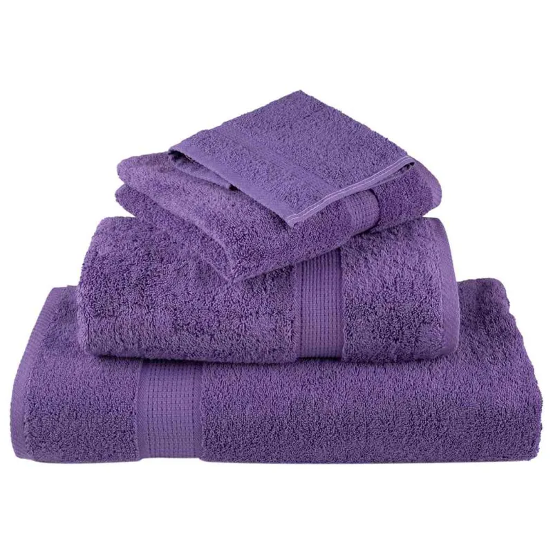 Rankšluosčiai SOLUND, 4vnt., violetiniai, 100x200cm, 600g/m²