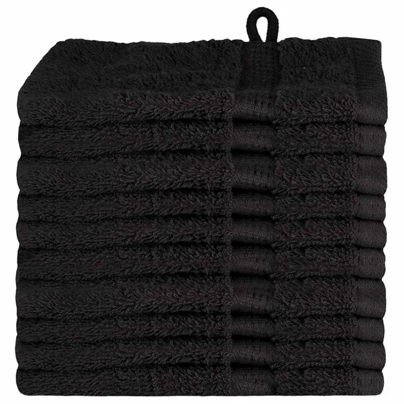 Svečių Rankšluostis SOLUND 10 pcs Juoda 15 x 21 cm 550 gsm