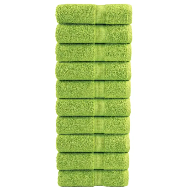 Aukščiausios kokybės rankšluosčiai SOLUND, 10 vnt., žali, 30x30 cm, 600 g/m²