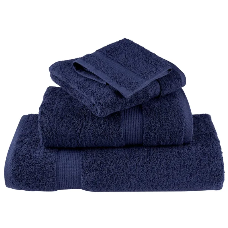 Rankšluosčių rinkinys SOLUND, 8vnt., tamsiai mėlyni, 600g/m²