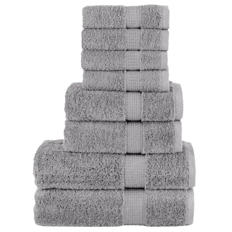 Rankšluosčių rinkinys SOLUND, 8vnt., pilki, 600g/m²