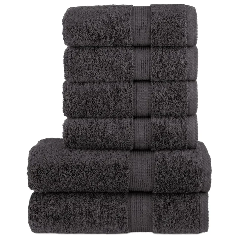 Rankšluosčių rinkinys SOLUND, 6vnt., antracito, 600g/m²