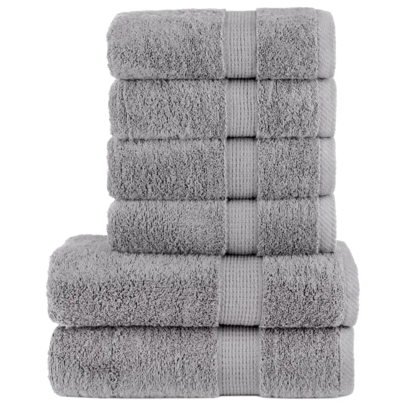 Rankšluosčių rinkinys SOLUND, 6vnt., pilki, 600g/m²