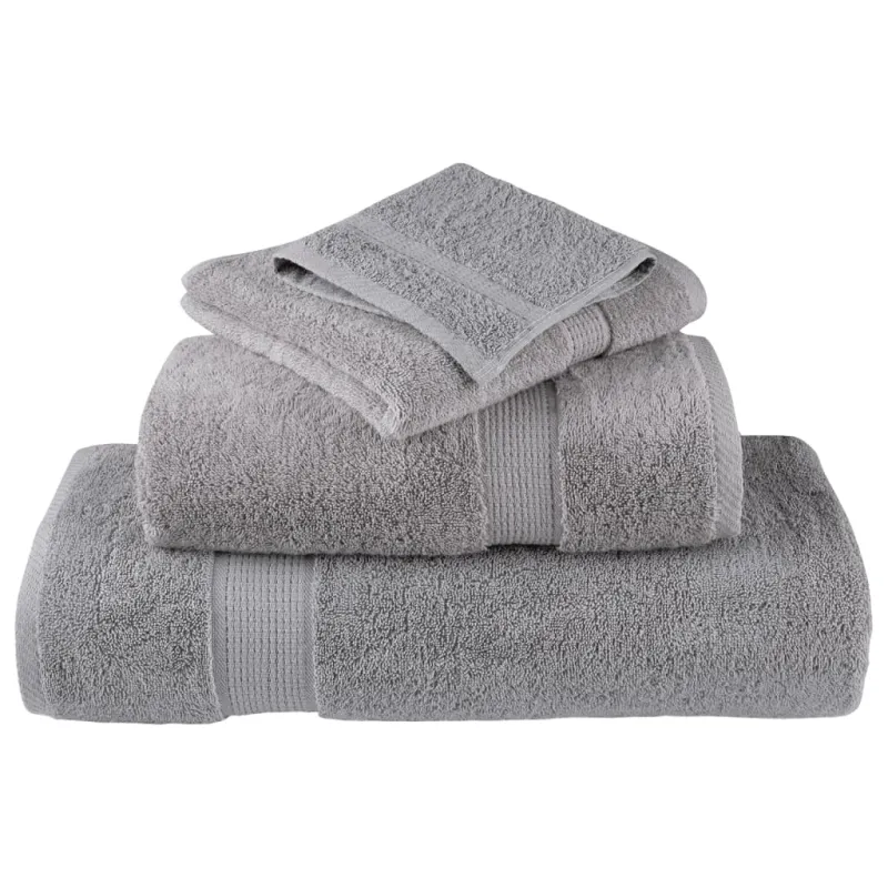 Rankšluosčių rinkinys SOLUND, 6vnt., pilki, 600g/m²