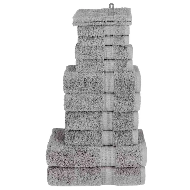 Rankšluosčių rinkinys SOLUND, 12vnt., pilki, 600g/m²