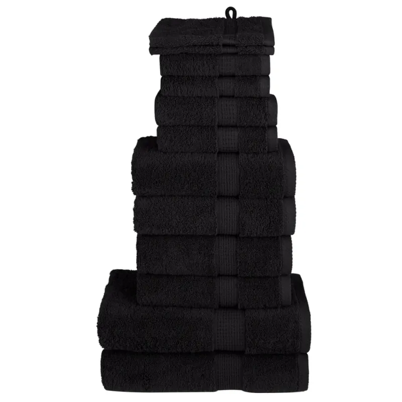Rankšluosčių rinkinys SOLUND, 12vnt., juodi, 600g/m²