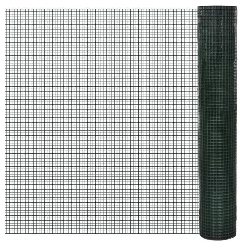 Vielinis tinklas viščiukams su PVC danga, žalias, 25x1m