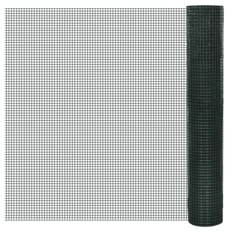 Vielinis tinklas viščiukams su PVC danga, žalias, 25x1m