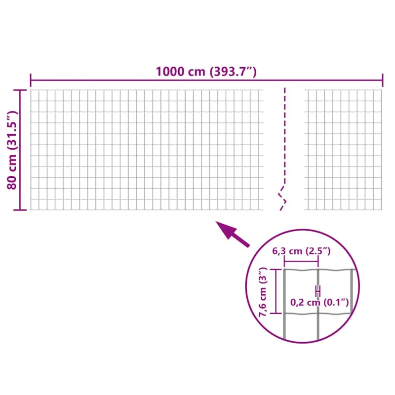 Euro tvoros komplektas, žalias, 10x0,8m, plienas