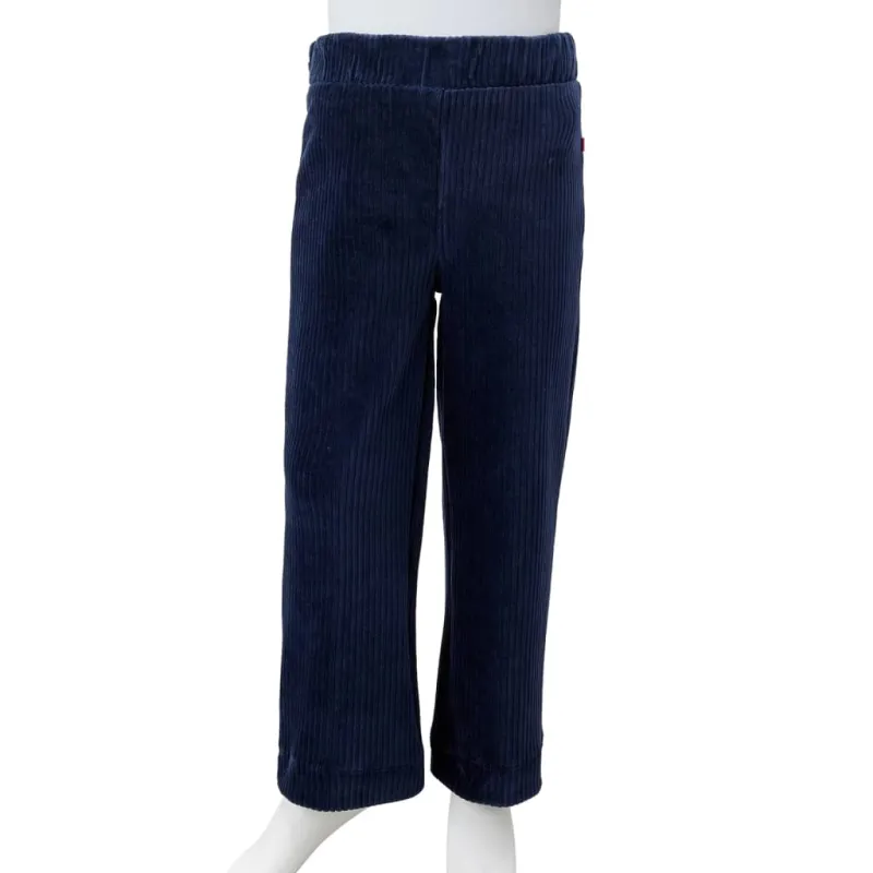 Vaikiškos kelnės, tamsiai mėlynos spalvos, velvetas, 128 dydžio