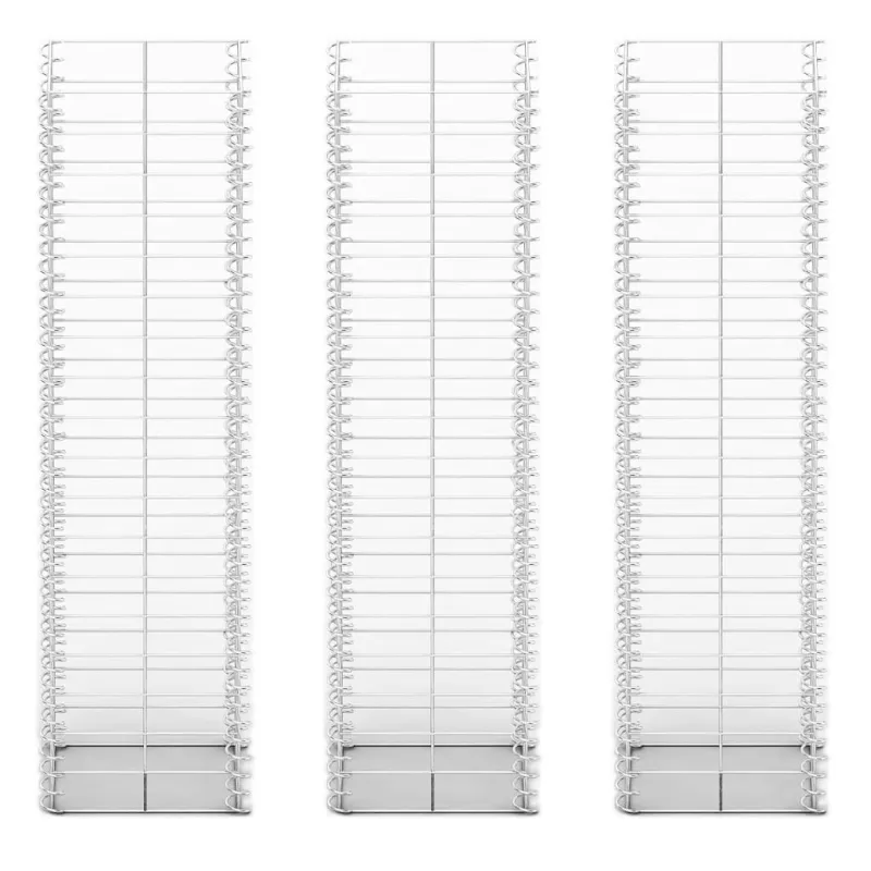 Gabionų rinkinys, 3 vnt., cinkuota viela, 25 x 25 x 100 cm