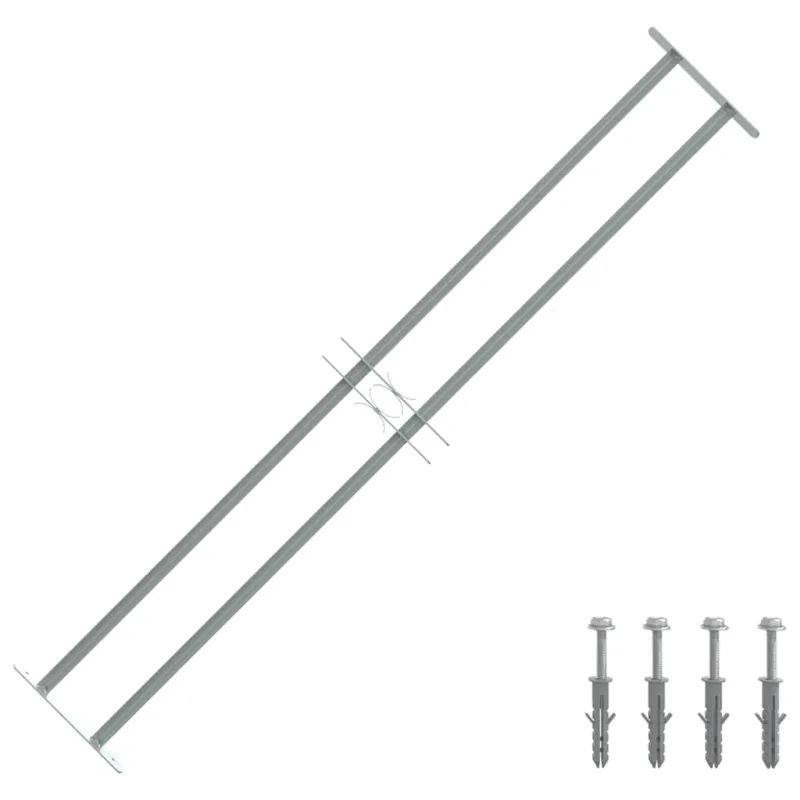 Reguliuojama apsauginė grotelė langams su 2 skersiniais, 1000-1500mm