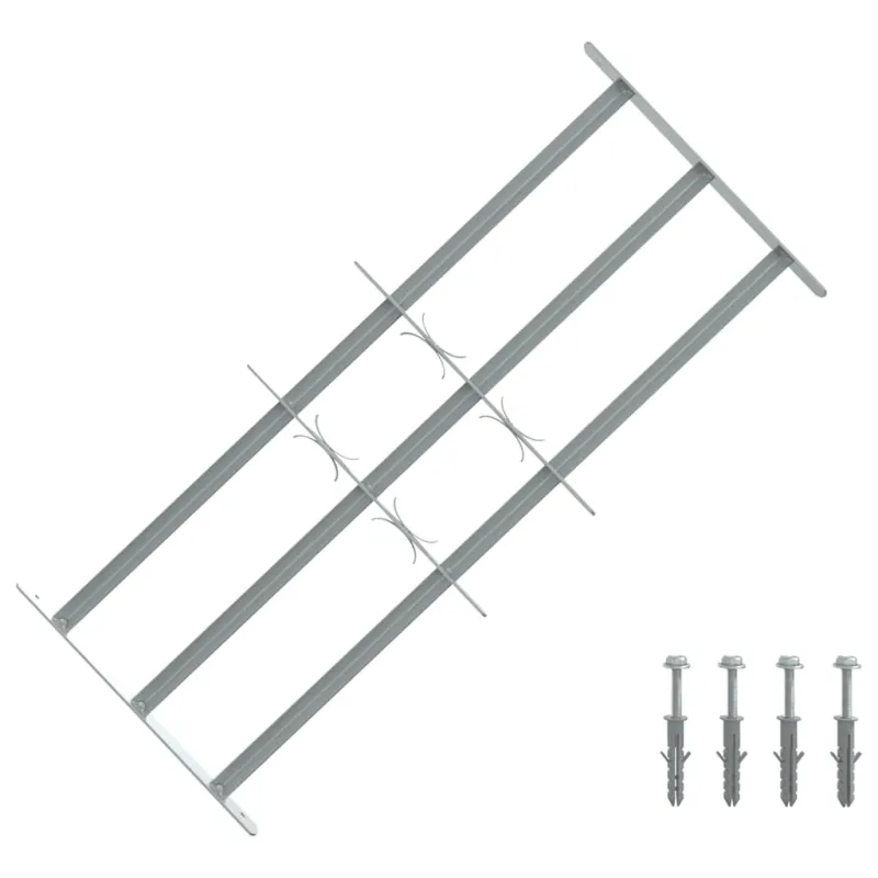 Reguliuojama apsauginė grotelė langams su 3 skersiniais, 700-1050mm