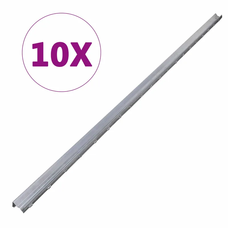 Tvorelės stulpas 10 pcs Sidabro 200 cm Plienas